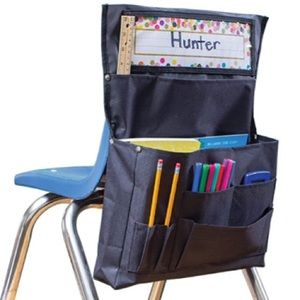 Kids Black Chair Back Organizer for School